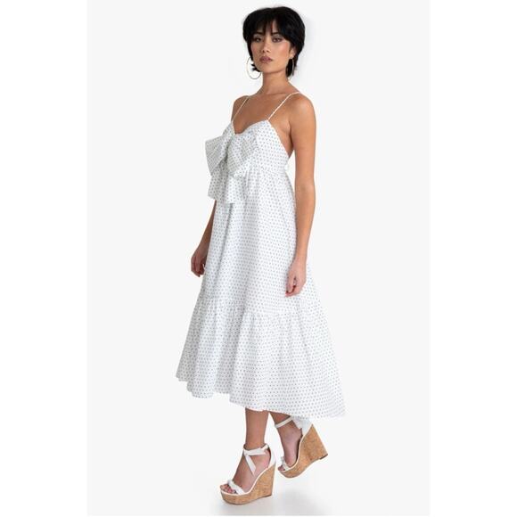 Black Halo Dresses & Skirts - Black Halo White Polka Dot High-Low Sundress